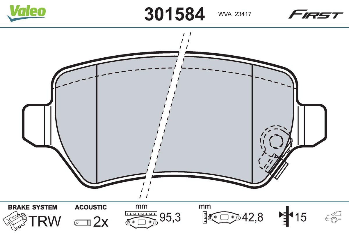 Placute frana VALEO 301584